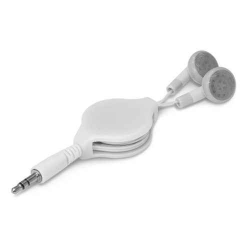 106936 Retractable Earbuds white