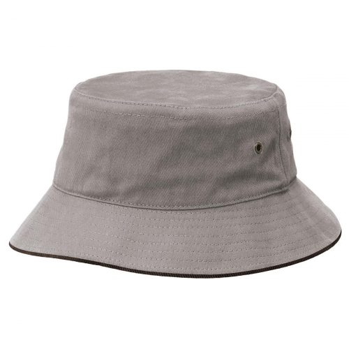 4007 Sandwich Brim Bucket Hat Grey Black