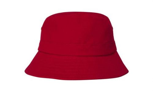 4132 Brushed Sports Twill Infants Bucket Hat Red