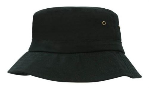 4132 Brushed Sports Twill Infants Bucket Hat black