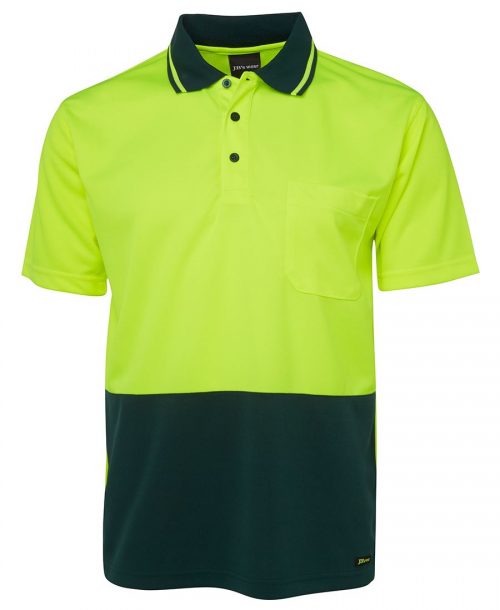 6HVNC Hi Vis Non Cuff Traditional Polo Lime Bottle
