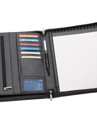 A4 Leather Zippered Compendium 884BK 5