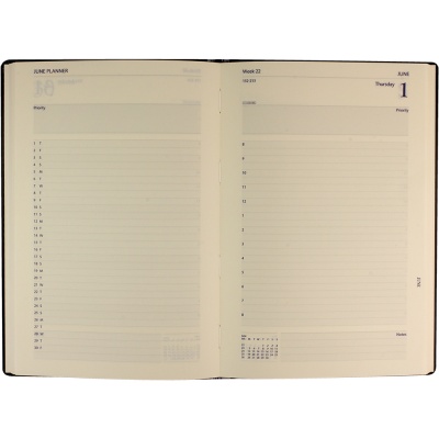 A5 Executive Coram Day to a Page Casebound Diary 762 Inside