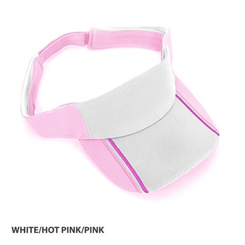 AH168 Mesh Knit Visor White HotPink Pink
