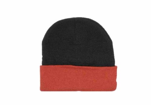 Acrylic Beanie Black Red