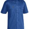 BS1893 Bisley S:S Lightweight Drill Workshirt royal front