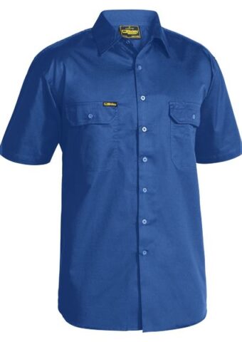 BS1893 Bisley S:S Lightweight Drill Workshirt royal front