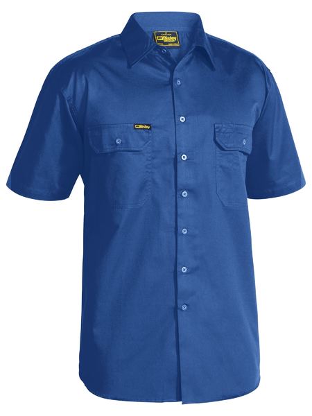 BS1893 Bisley S:S Lightweight Drill Workshirt royal front
