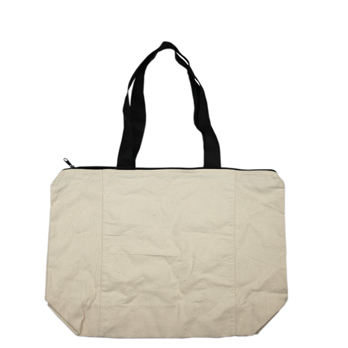 CB007 Calico Zip Shopper Bag Natural