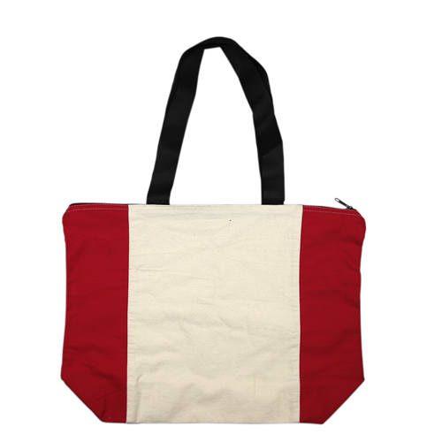 CB007 Calico Zip Shopper Bag Red