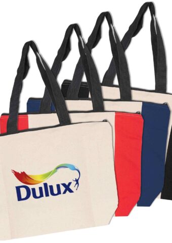 CB007 Calico Zip Shopper Bag main 1