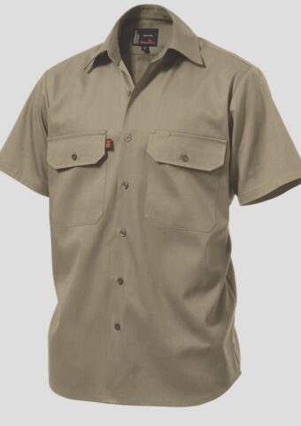 K04030 KingGee Open Front Drill SS Shirt Khaki