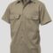 K04030 KingGee Open Front Drill SS Shirt Khaki