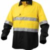 K54880 KingGee Workcool 2 Reflective Spliced LS Shirt Yellow Black