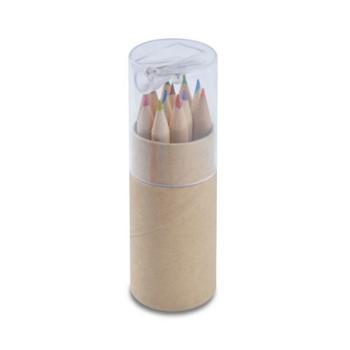 LL193 Coloured Pencils in Cardboard Tube Natural Clear