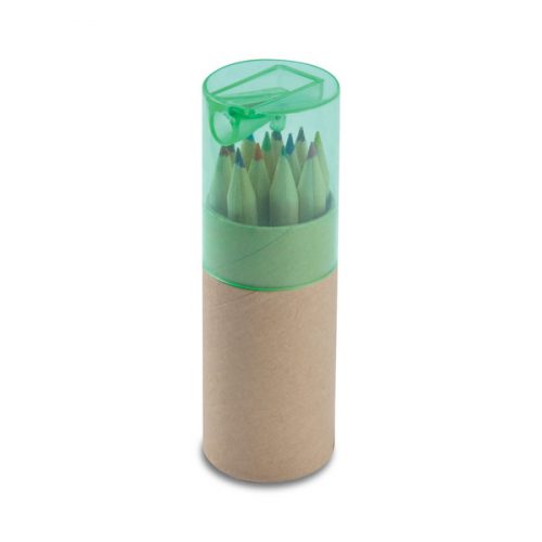 LL193 Coloured Pencils in Cardboard Tube Natural Green