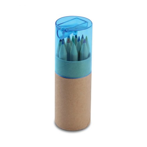 LL193 Coloured Pencils in Cardboard Tube Natural LightBlue