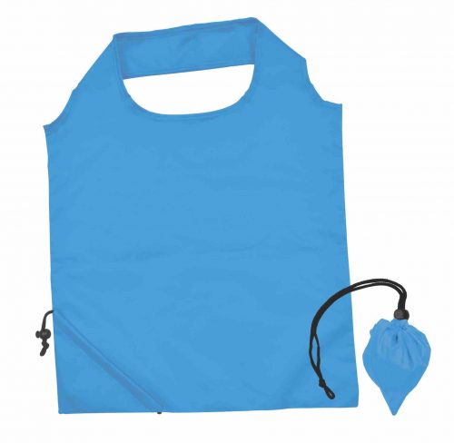 LL518 Sprint Folding Polyester Shopping Bag Light Blue
