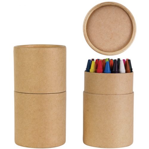 LL8905 Assorted Colour Crayons in Cardboard Tube Natural