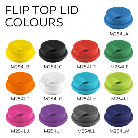 M254 Cup 2 Go 356ml Flip Top Cup lid colours