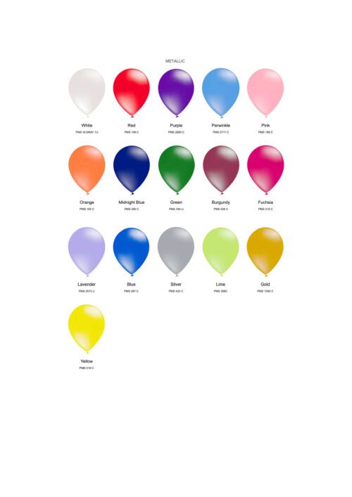 Metallic Balloon Colour Chart