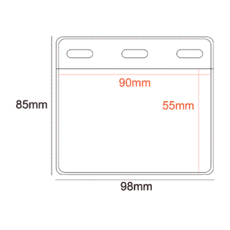 NCH004A Business Size 90x55mm PVC Pocket Holder 3 Slots
