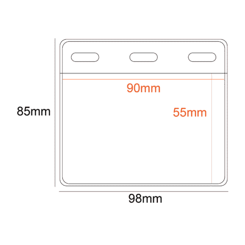 NCH004A Business Size 90x55mm PVC Pocket Holder 3 Slots