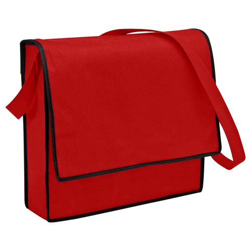 NWB006 Non Woven Flap Satchel red