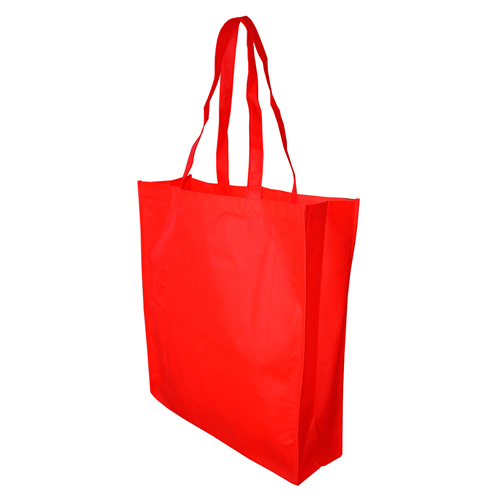 NWB009 Non Woven Bag with Extra Large Gusset Red