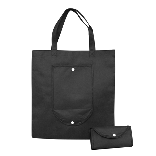 NWB011 Non Woven Foldable Shopping Bag Black