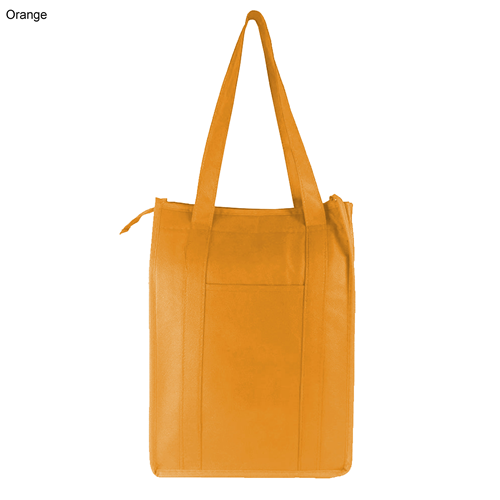 NWB015 Non Woven Cooler Bag with Top Zip Closure Orange