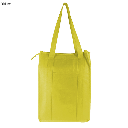 NWB015 Non Woven Cooler Bag with Top Zip Closure Yellow