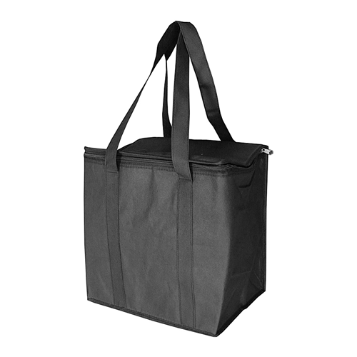 NWB016 Non Woven Cooler Bag with Zippled Lid Black