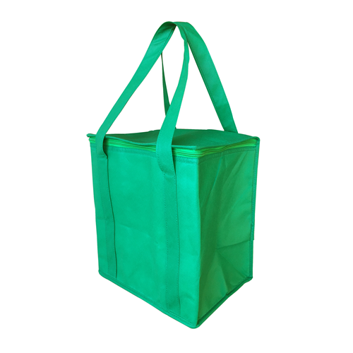 NWB016 Non Woven Cooler Bag with Zippled Lid Green