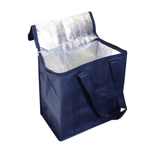NWB016 Non Woven Cooler Bag with Zippled Lid Open