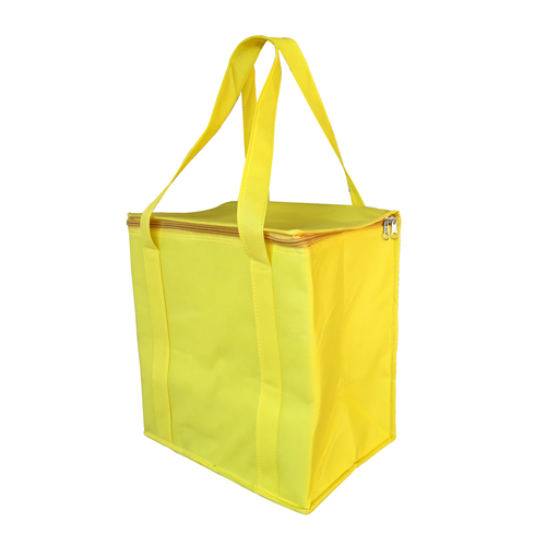 NWB016 Non Woven Cooler Bag with Zippled Lid Yellow