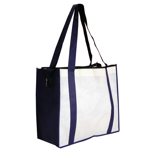 NWB017 Non Woven Large Zippered Shopping Bag Navy