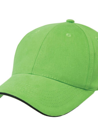 Premium Soft Sandwich Peak Cap 8001 LIME BLACK