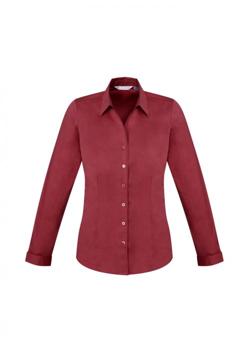 S770LL Ladies Monaco Long Sleeve Shirt Cherry Front