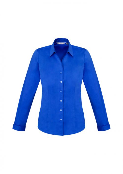 S770LL Ladies Monaco Long Sleeve Shirt Electric Blue Front