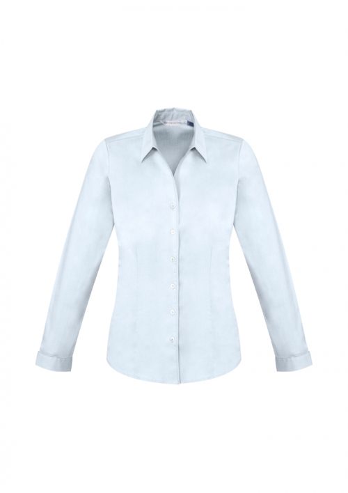 S770LL Ladies Monaco Long Sleeve Shirt White Front