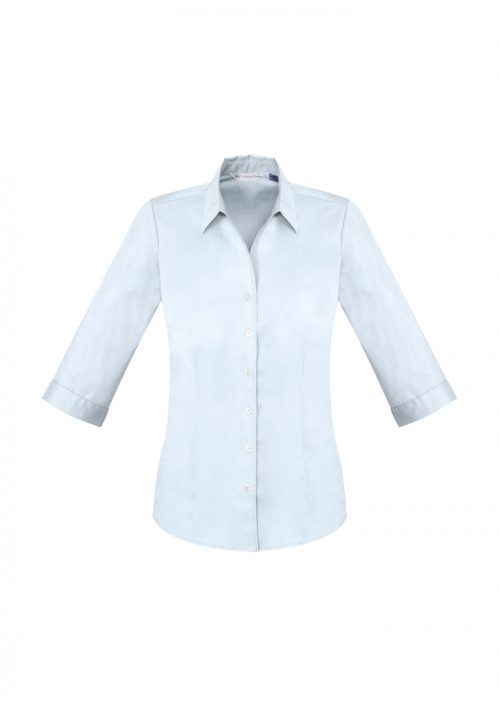 S770LT Ladies Monaco 34 Sleeve Shirt White Front