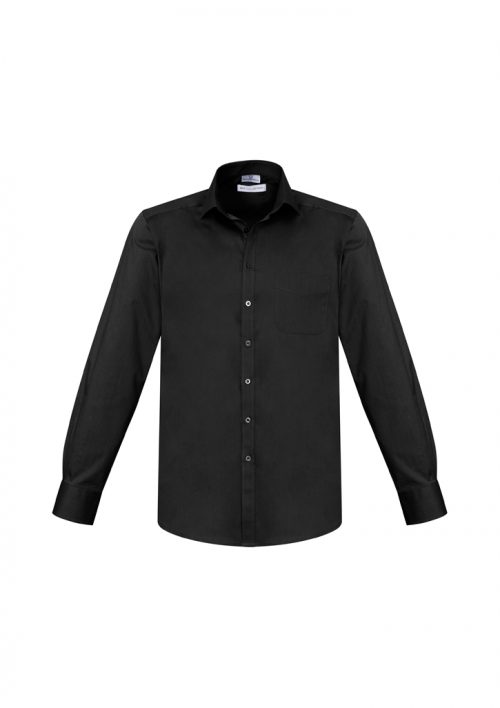 S770ML Mens Monaco Long Sleve Shirt Black Front