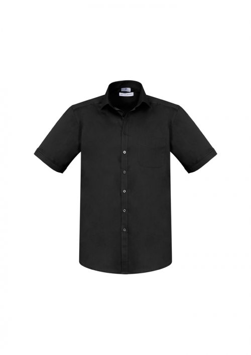 S770MS Mens Monaco Short Sleeve Shirt Black Front