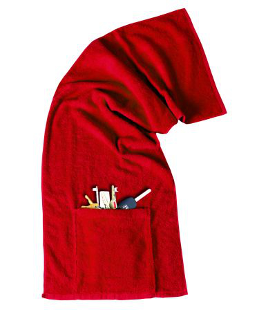 Sports Towel Pocket ‘n Zip Red