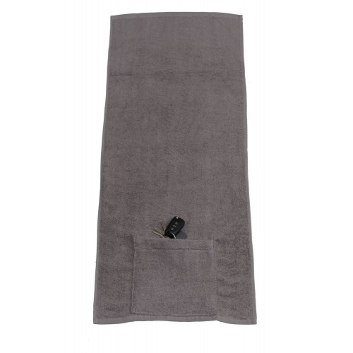 Sports Towel Pocket ‘n Zip steel grey MAIN