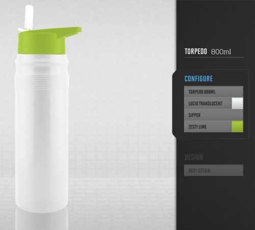Torpedo Drink Bottle Translucent Zesty Lime