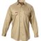 Y07500 Hard Yakka Foundations Cotton Drill LS Shirt Khaki Front
