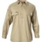 Y07530 Hard Yakka Foundations Cotton Drill Closed Front LS Shirt Khaki Front