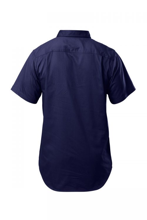 Y07540 Hard Yakka Foundations Cotton Drill Closed Front SS Shirt Navy Back